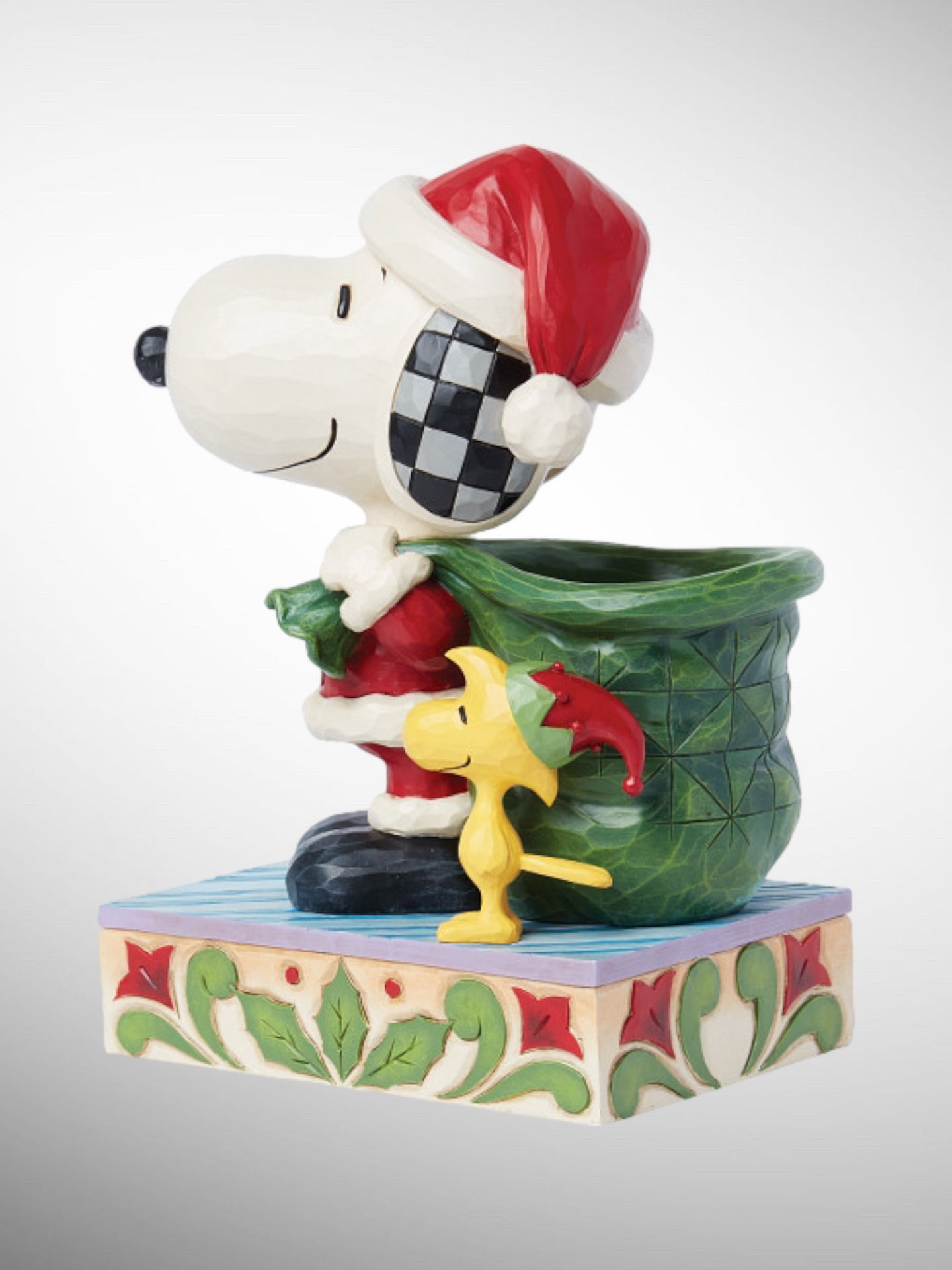 Jim Shore Peanuts - Snoopy's Little Helper Santa Snoopy & Woodstock Elf Figurine